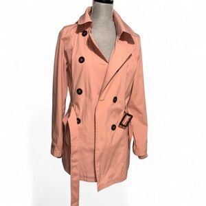 Novish Collection Pink Trench Coat w/ Belt Size L/G